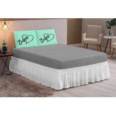 Imagem de Jogo De Lençol Queen 3 Peças Fronha Estampada Jesus - Amora Enxovais