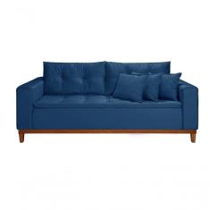 Imagem de Sofá Atenas 2,00m 3 Lugares Império Estofados Veludo Azul Marinho 171