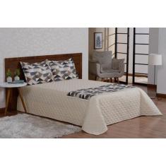 Imagem de Jogo De Cama Bege Com Xale Valencia 4 Peças Casal Padrão - Beatriz Enx