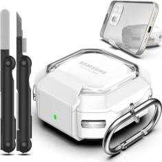 Imagem de RFUNGUANGO [Versão atualizada, alta transparência, capa protetora de suporte, design de trava] Adequada para Samsung Galaxy Buds 2 Pro/Buds Pro/Buds Live/Buds 2 Capa protetora/Galaxy Buds FE (2023),