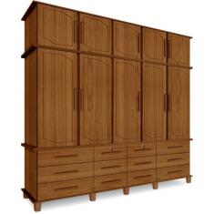 Imagem de Guarda Roupas Roupeiro Luapa Berlin Com 10 Portas E 12 Gavetas  Carval