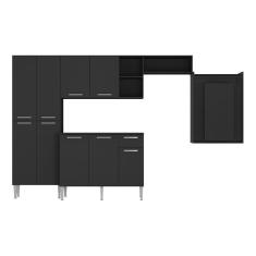 Imagem de Cozinha Completa c/ Mesa Dobrável Paris Multimóveis Preta