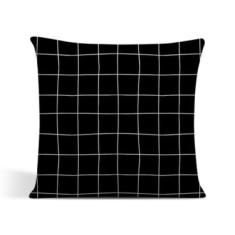 Imagem de Capa Para Almofada Decorativa Avulsa 45cm x 45cm Grid Preto - Tô Decor