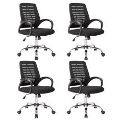 Imagem de Conjunto com 4 Cadeiras de Escritório Secretária Giratórias Light 