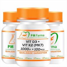 Imagem de Vitamina D3 1.000Ui+ Vitamina K2 (Mk-7) 100Mcg 60 Cápsulas - Pm Farma