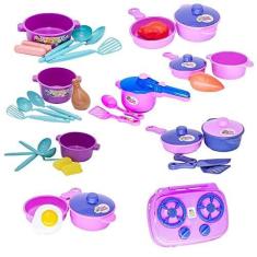 Imagem de Kit Cozinha Infantil Panela Fogão Cooktop Comidinhas 34pç