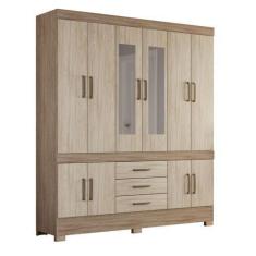 Imagem de Guarda Roupa Casal 10 Portas New Murano c/ Espelho 83530EL Nogal / Van