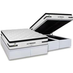 Imagem de Conjunto Box Baú Queen: Colchão Molas Plumatex Ensacadas Liz Premium D