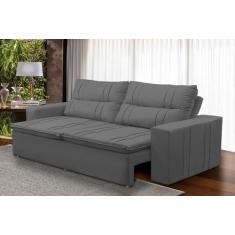 Imagem de Sofá Retrátil E Reclinável 2 Lugares Com Molas 1,50M Ester Suede Cinza