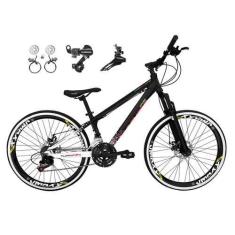 Imagem de Bicicleta Aro 26 Vikingx Tuff X44 Preto/Branco 21v Câmbios Shimano Tz 