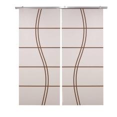 Imagem de Porta Dupla Branco Prime Frisada Kit Alumínio Fs Duplo - 210x140