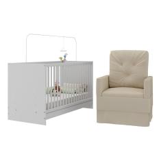 Imagem de Berço 3 em 1 com Colchão e Poltrona Amamentação Multimóveis MP4150