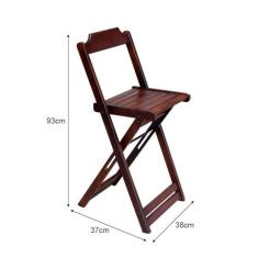 Imagem de KIT 3 JOGOS DE MESA BISTRÔ DE MADEIRA DOBRÁVEL COM 3 BANQUETAS - IMBUIA