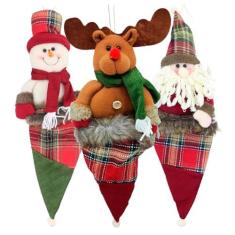 Imagem de Kit 3 Enfeites Árvore Natal Rena Noel Enfeite Neve Natalino