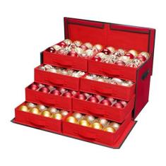 Imagem de Lambada Caixa de armazenamento de enfeites de Natal, grande recipiente de armazenamento de Natal com abertura lateral, organizador empilhável de decorações de Natal com tampa - Armazena ornamentos de
