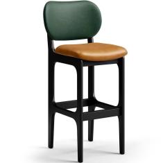 Imagem de Banqueta Alta Bar Cozinha Betta Preto Facto Verde Whisky