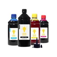 Imagem de Kit 4 Tintas para Epson L655 Premium Crie Sempre Black 1 Litro Coloridas 500ml corante