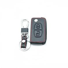 Imagem de Capa Smart Key Fob de couro Protetor de capa de pele, adequado para Peugeot 107 206 207 307 407 308 607 Citroen C2 C3 C4 C5 C6 C8 Proteção de capa completa