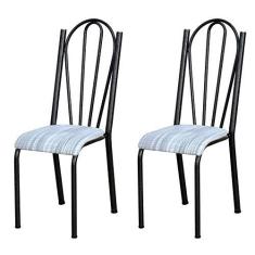 Imagem de Conjunto 2 Cadeiras Cromo  e Linho