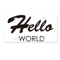 Imagem de DIYthinker Interface do programador Hello World placa de licença decoração aço inoxidável automóvel