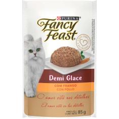 Imagem de Racão Úmida Nestlé Purina Fancy Feast Sachê Demi Glace com Frango para Gatos Adultos - 85 g
