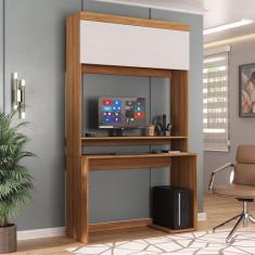 Imagem de Escrivaninha para Computador Viena 1 Porta Espresso Móveis Nogal/Branco