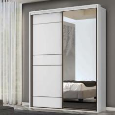 Imagem de Guarda Roupa Solteiro Mdf 2 Portas 1 Com Espelho 170 Cm Qualitá Belmax