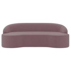 Imagem de Sofá 4 Lugares Para Sala De Estar Living 260cm Theo D06 Veludo Rosa - Mpozenato