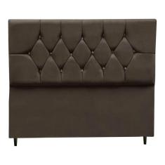 Imagem de Cabeceira Cama Box Estofada Casal 140 Cm Geovana Suede Cor:marrom