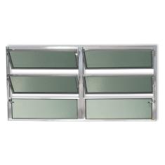 Imagem de Janela Basculante de Alumínio 60x200cm 2 Seções com Vidro Boreal Plus Brimak Brilhante