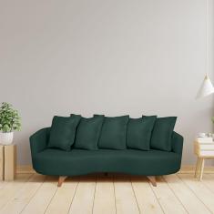 Imagem de Sofá 2 Lugares 220cm Capri Verde/Pé Imbuia