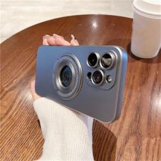 Imagem de Para iPhone 15 Pro Max suporte magnético capa de telefone com moldura fosca para iPhone 11 12 13 14 15 Plus capa protetora de lente, capa magnética Gary, para 12 Pro Max