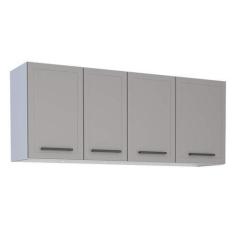 Imagem de Armário Aéreo De Cozinha Cinza Em Aço 115cm Com Porta De Metal Juno Co