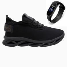 Imagem de Tênis Masculino Esporte Gmm Shoes Cardaço Academia Corrida Macio Dia a Dia + Relógio-Masculino