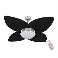 Imagem de Ventilador De Teto Kovalski Escovado 4 Pás Preto 127V Com Controle - M