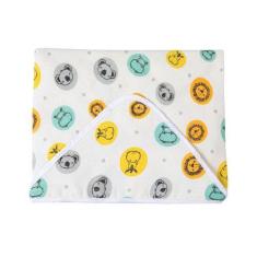 Imagem de Toalha de banho felpuda com forro de fralda e capuz-  100% algodão-  p