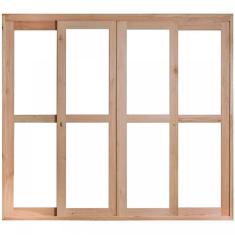 Imagem de Porta de Madeira Balção de Correr 213x220cm com Batente 9,4cm EWK 484 Rondosul Madeira marroml sem pintura