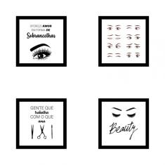 Imagem de Kit De Quadros Decorativos Mdf Designer De Sobrancelhas 16