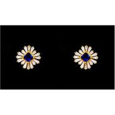 Imagem de Brinco estrela folheado com zircônia safira Visujóias