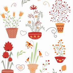 Imagem de Papel De Parede Adesivo Lavável Flores Nos Jarros 15M