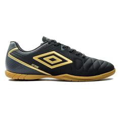 Imagem de Chuteira Umbro Attak Eternal, Masculino, Preto/Dourado/Grafite, 39