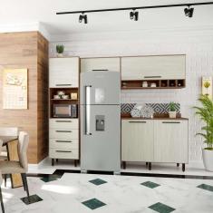 Imagem de cozinha compacta evolution 5 pt 4 gv legno e crema