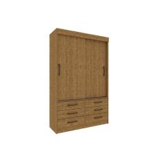 Imagem de Guarda Roupa 2 Portas Chicago c/ De Correr E 6 Gavetas Cinamomo - Tcil Móveis