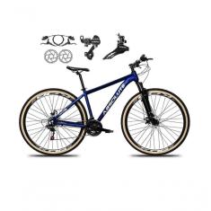 Imagem de Bicicleta Aro 29 Absolute Nero 5 Shimano Freios Hidráulicos 24v Garfo Suspensão Pneu Faixa - Azul Tam.21
