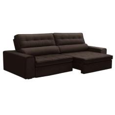 Imagem de Sofá 5 Lugares Retrátil E Reclinável Ravena Veludo Marrom - Ferguile