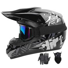 Imagem de Capacete de motocross spark Youth Kids aprovado pelo dot (cinza, m)