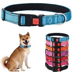 Imagem de YZHZIIR Coleira refletiva para cães, ajustável, durável, ultramacia, respirável, neoprene com fivela de liberação rápida para cachorros/cães extra pequenos/pequenos/médios/grandes