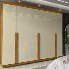 Imagem de Guarda-roupa Casal 6 Portas com Pés Imperatriz Naturale/off White