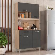 Imagem de Armário Cozinha Compacta 4 Portas 1 Gaveta 3 Nichos Malta