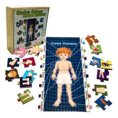 Imagem de Quebra Cabeça Corpo Humano Didático Educativo Em Madeira